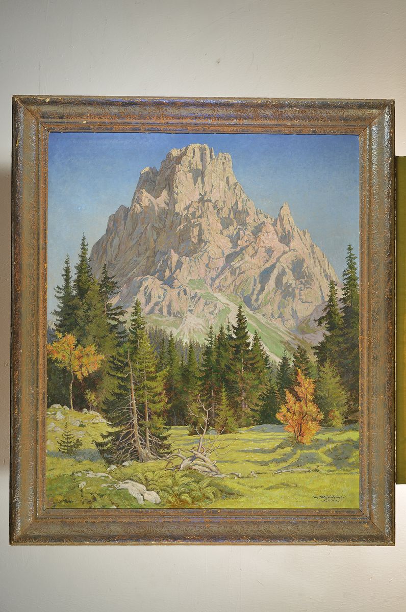 Detail k: Max Märtens, 1887 Braunschweig-1970 Gstadt am Chiemsee, Blick auf den Langkofel, Öl/Lwd, rechts unten signiert, ca. 90x75cm, R. ca. 108x81cm