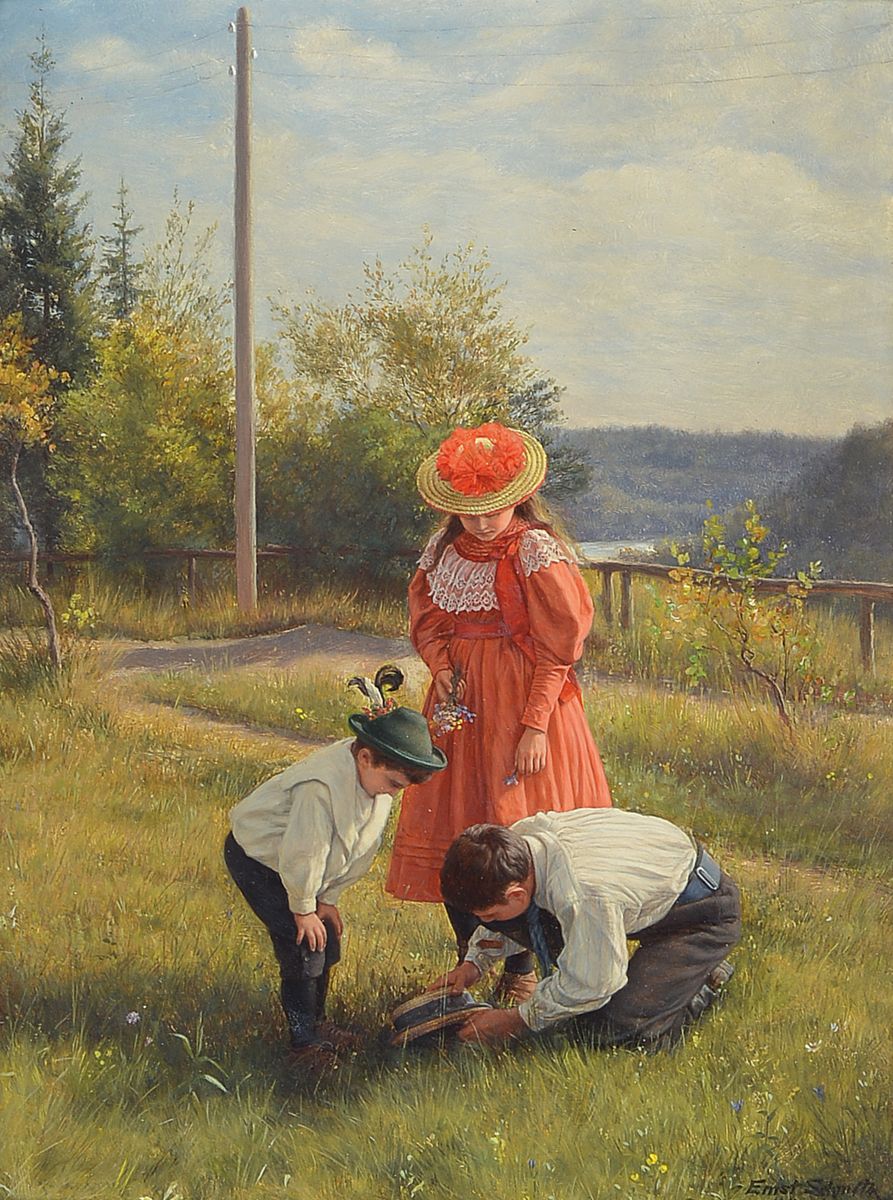 Ernst Schmitz, 1859 Düsseldorf - 1917 München, Studium an der Akademie Düsseldorf, nach Stationen in Stuttgart, Karlsruhe und Freiburg um 1884 in ...