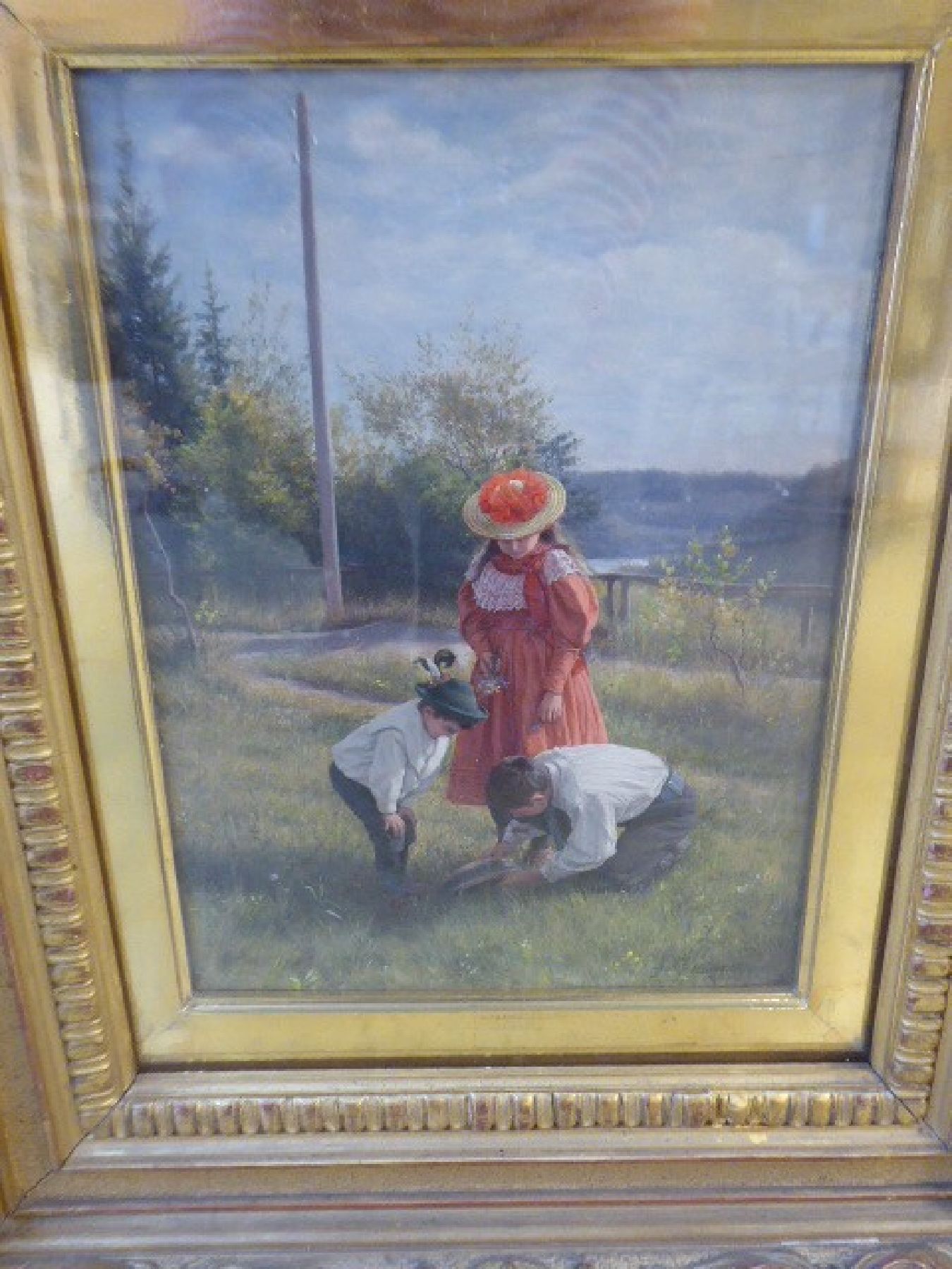 Detail b: Ernst Schmitz, 1859 Düsseldorf - 1917 München, Studium an der Akademie Düsseldorf, nach Stationen in Stuttgart, Karlsruhe und Freiburg um 1884 in ...
