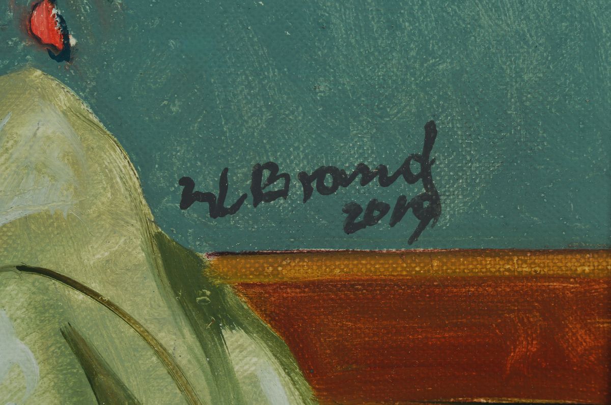 Detail a: Werner Brand, geb. 1933 Löbau, lebt und arbeitet in der Pfalz, Blumenstillleben, Öl/Lwd, rechts unten signiert und dat. 2019, ca. 50x40cm/51x41cm, ...