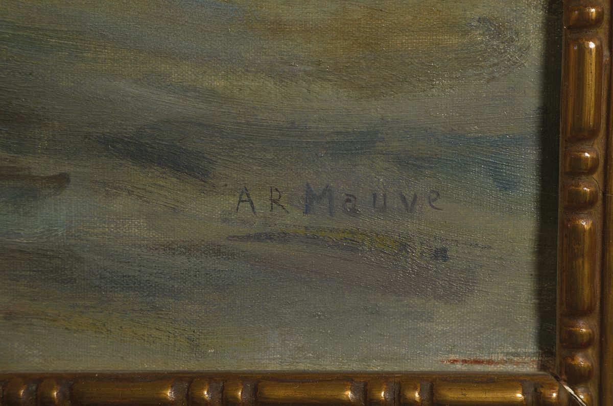 Detail a: Anton Rudolf Mauve, 1876-1962, Segelboote auf dem Meer, Öl/Lwd, rechts unten signiert, ca. 51x71cm, R. ca. 63x83cm
