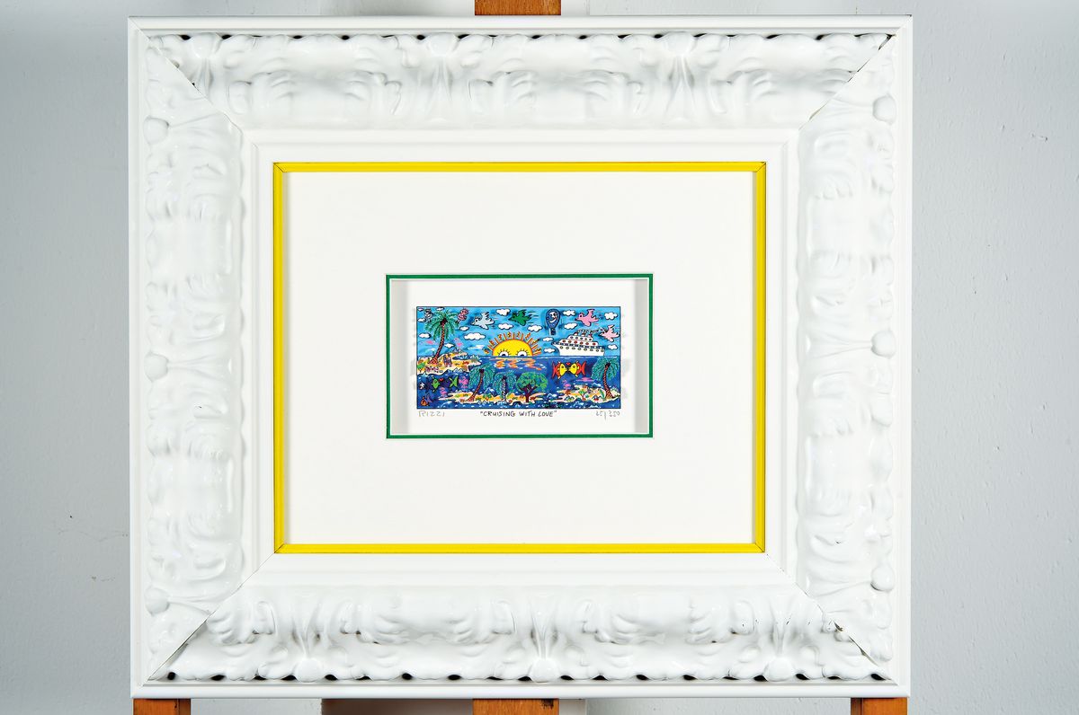 Detail k: James Rizzi, 1950-2011, cruising with love, 3D-Konstruktion, drucksign ., num. 25/350, unter Glas gerahmt, gesamt ca. 40x45 cm inkl Zertifikat