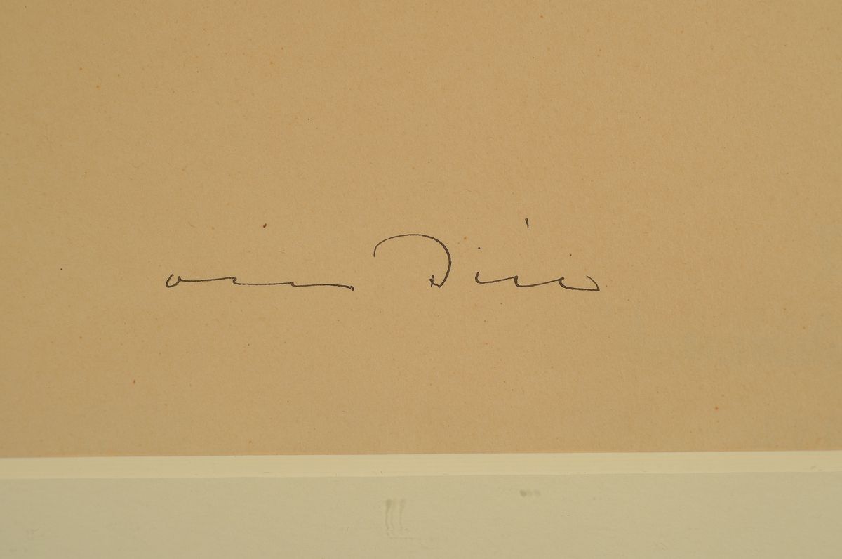 Detail a: Otto Dill, 1884 Neustadt-1957 Bad Dürkheim, Tuschezeichnung, Hirte mit drei liegenden Rindern, signiert, ca. 34 x 45 cm, unter Glas, Rahmen, ca. 60 ...