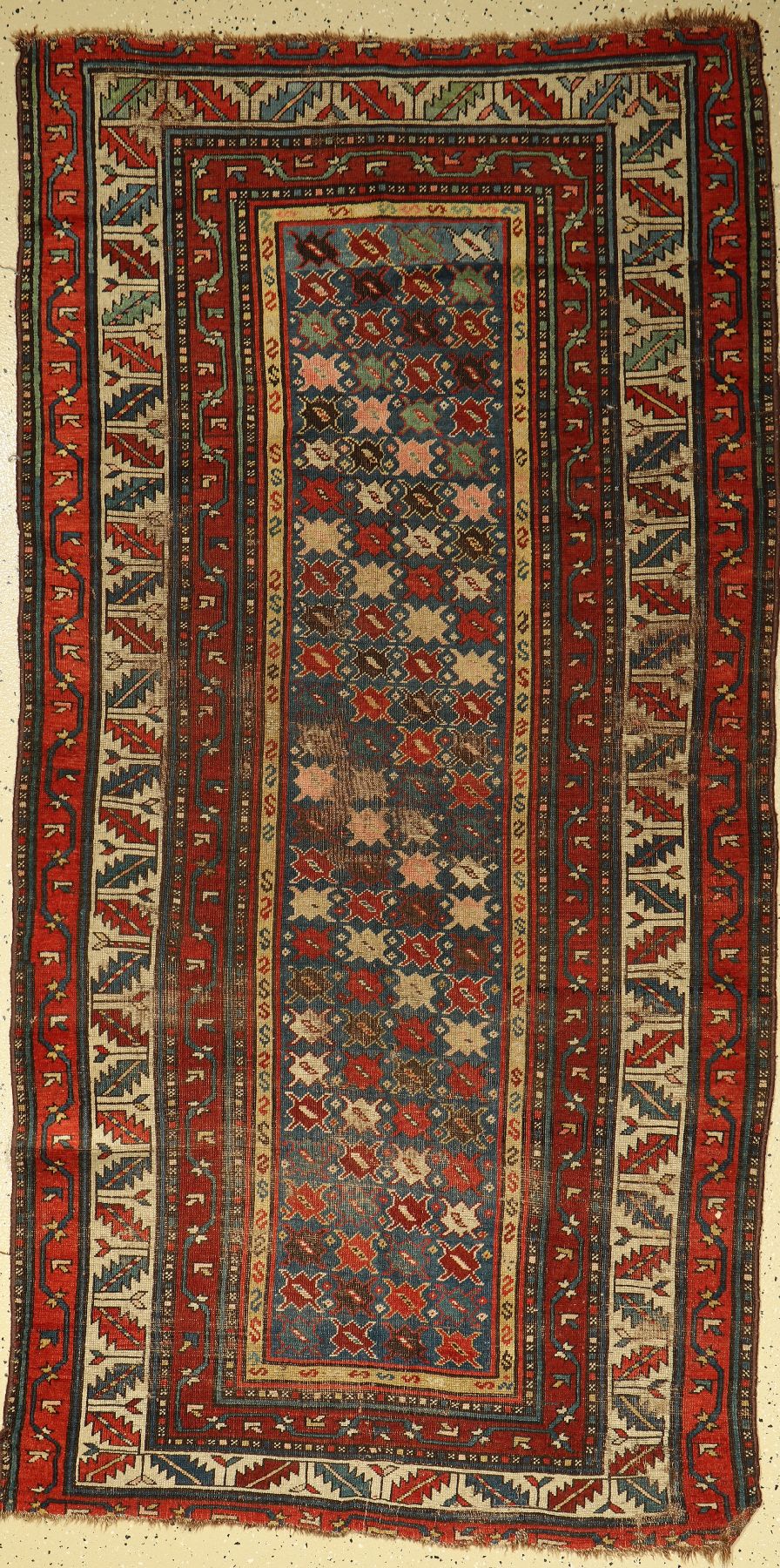Karabagh antik, Kaukasus, 19.Jhd., Wolle auf Wolle, ca. 220 x 111 cm, EHZ: 5