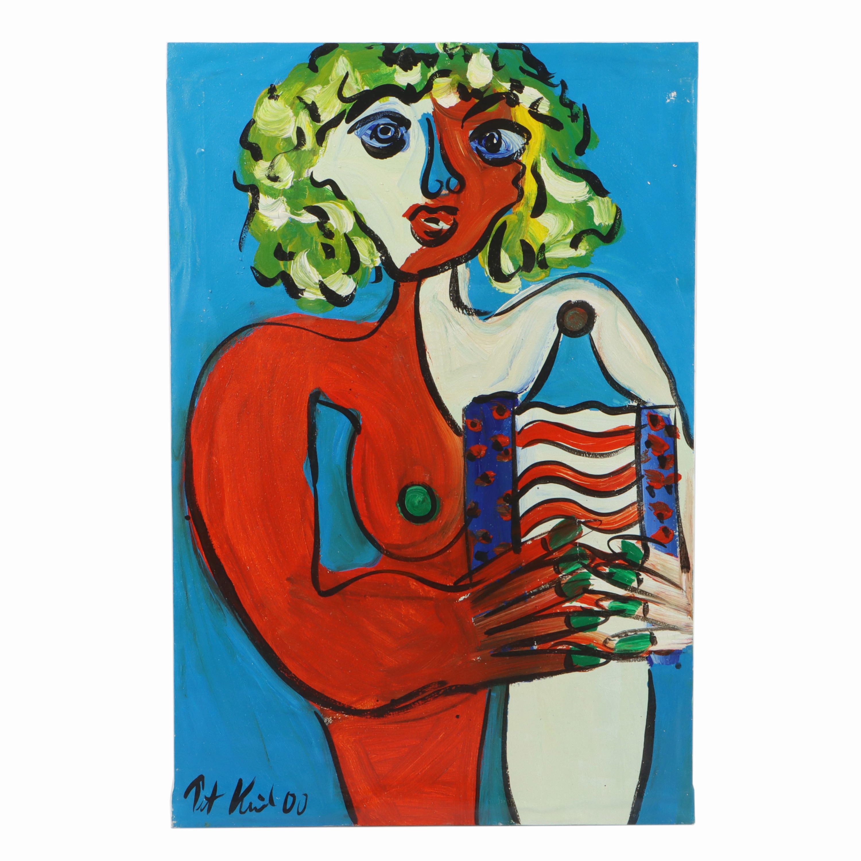 Image 25970915 - Peter Robert Keil, 2000, ohne Titel, ca. 105x70 cm, signiert u. datiert, Öl/Acryl ...