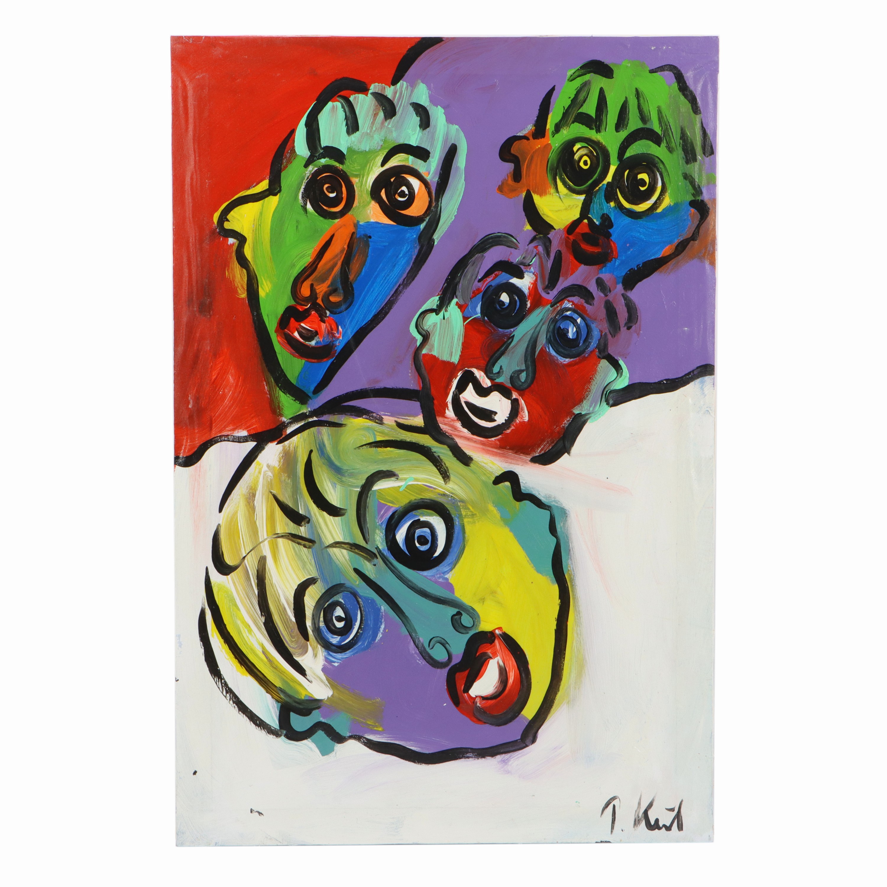 Image 25970919 - Peter Robert Keil, ohne Titel, ca. 105x70 cm, signiert, Öl/Acryl Mischtechnik auf ...