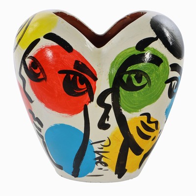 25970940a - Peter Robert Keil, Kunstobjekt Vase, ohne Titel, ca. 38x38x27 cm, ca. 9,75 kg, signiert, ...