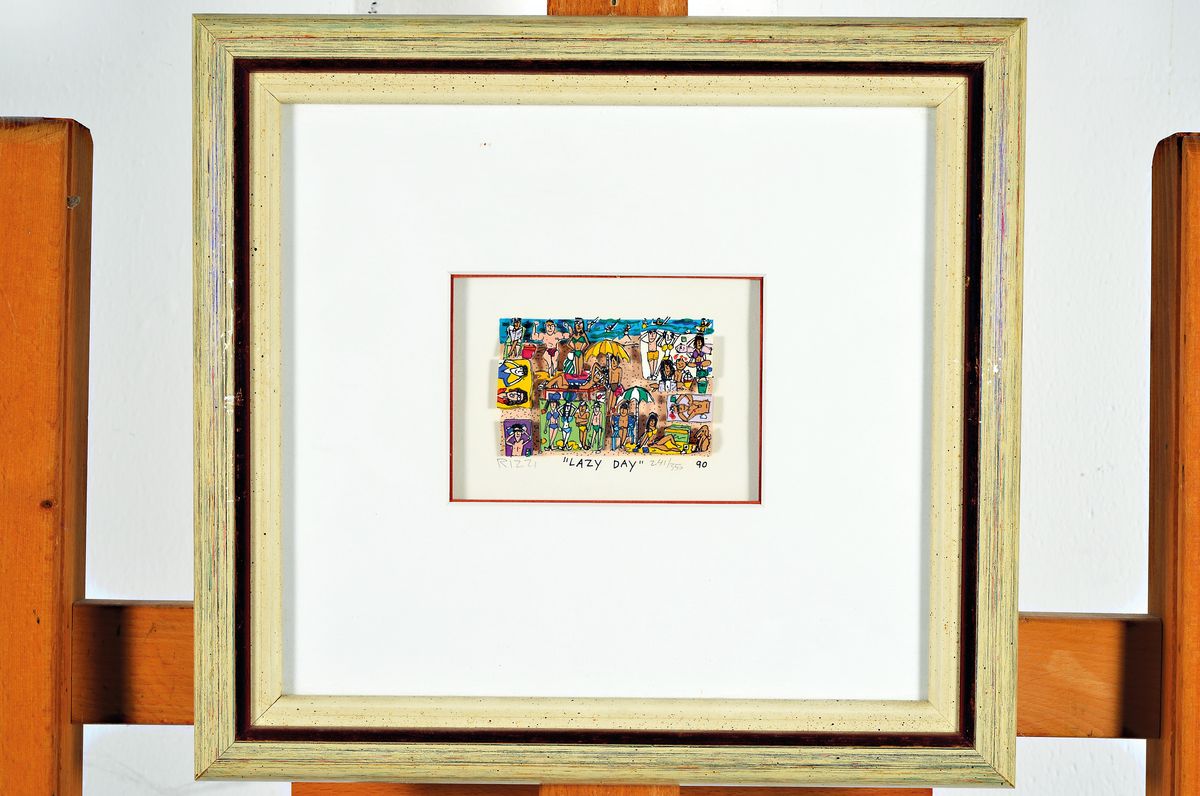 Detail k: James Rizzi, 1930-2011, "Lazy Day", 3D-Konstruktion, handsign., num.241/350, dat. 90, 28x30 cm