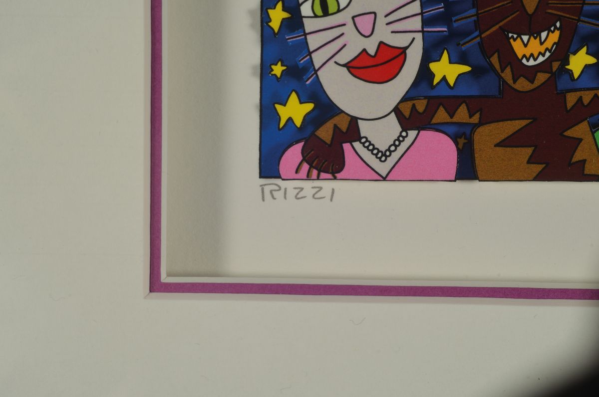 Detail a: James Rizzi, 1930-2011, "Cool Cats", 3D-Konstruktion, drucksign., num. 100/350, unter Glas gerahmt, gesamt ca. 25x31 cm