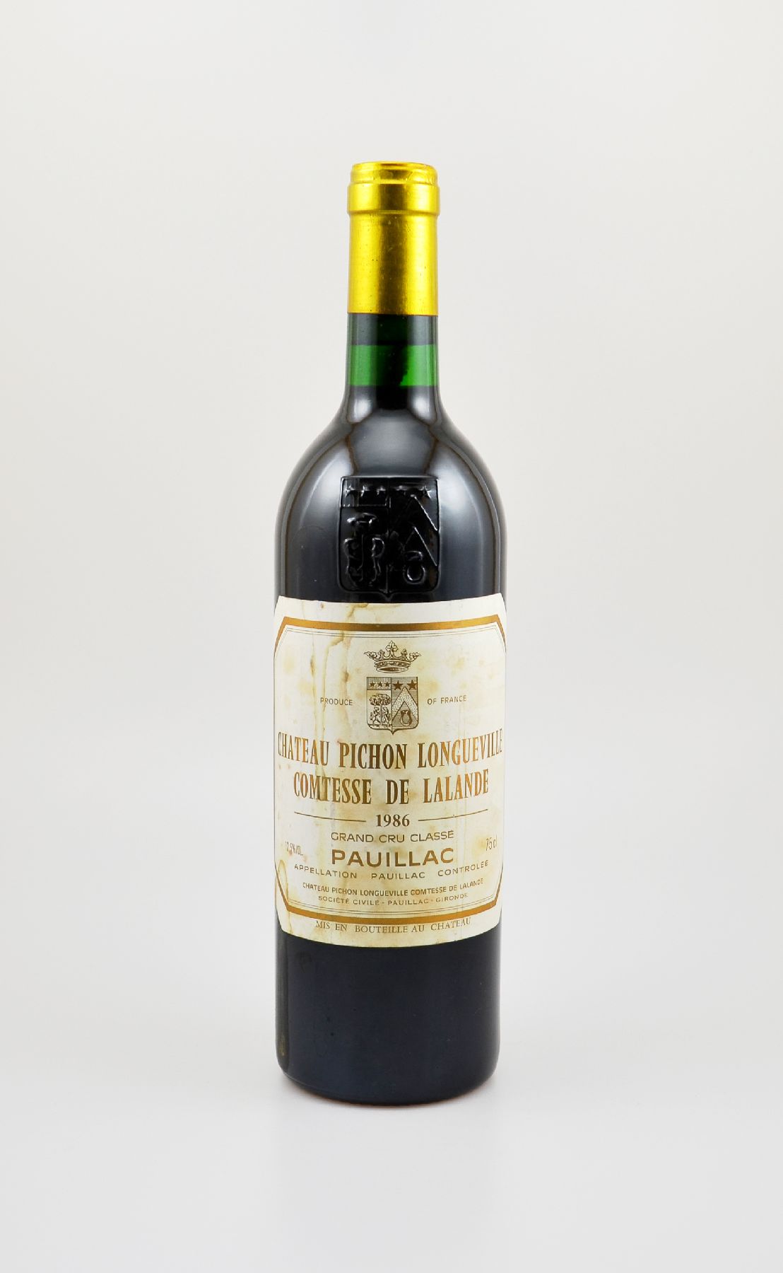 1 Flasche 1986 Chateau Pichon Longueville Comtesse de Lalande, Pauillac, Grand Cru Classe, ca. 75 cl, 12,5 % Vol., Füllstand: ca. into neck, Etikett ...