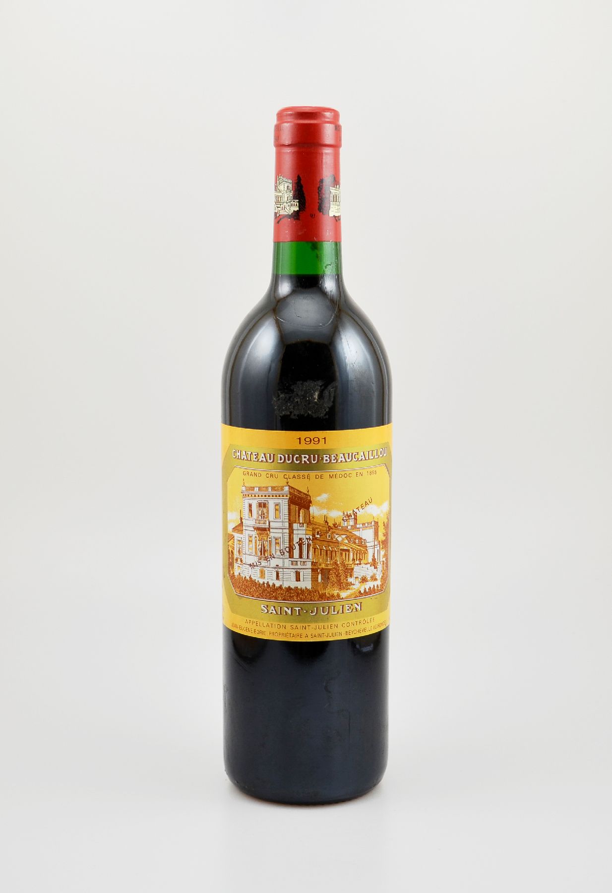 1 Flasche 1991 Chateau Ducru-Beaucaillou, Saint-Julien, Grand Cru Classe, ca. 75 cl, 12,5 % Vol., Füllstand: ca. into neck, guter Erhaltungszustand, ...