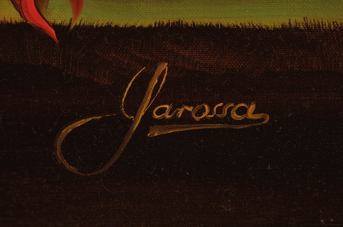 Detail a: Heinrich Garossa, geb. 1902 Zürich, Blumenstillleben, Öl/Lwd, re.u. sign., R. ca. 114x80 cm