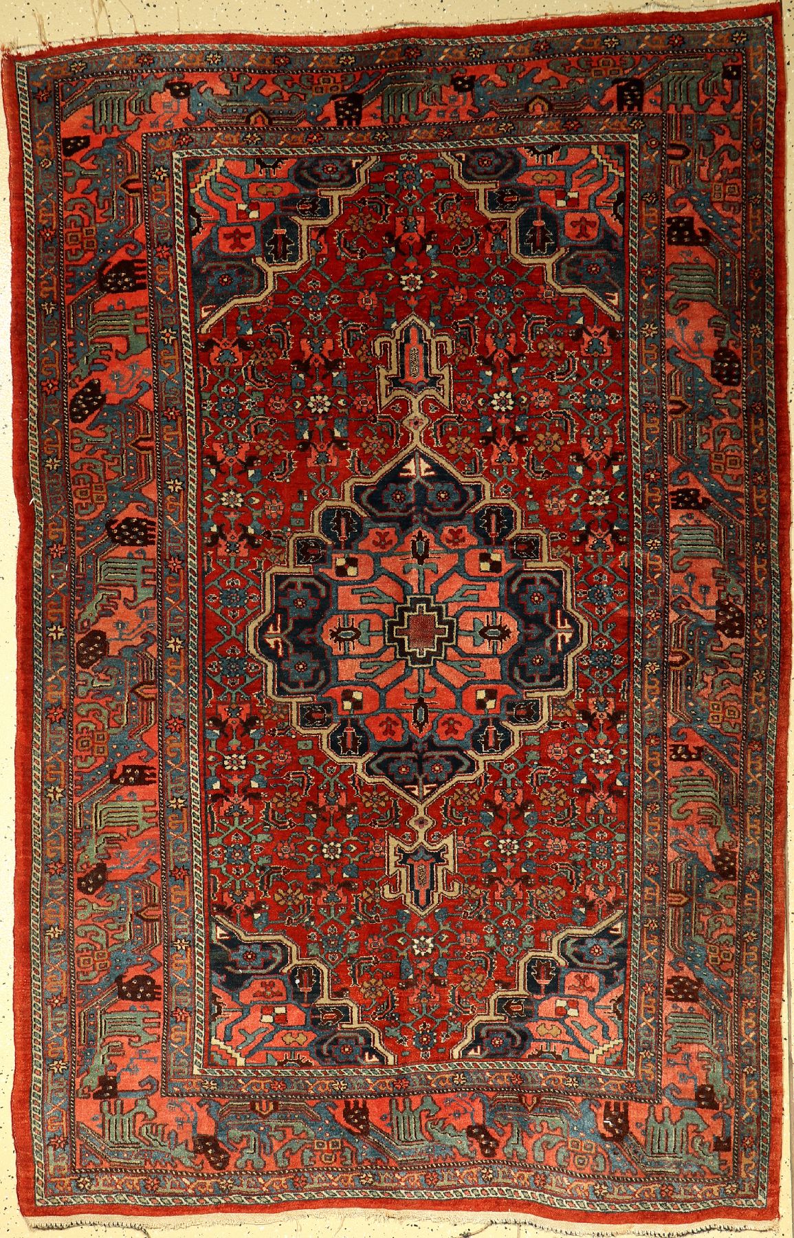 Bidjar alt, Persien, um 1940, Korkwolle, ca. 212 x 135 cm, Naturfarben, schwere alte Qualität, EHZ: 2-3