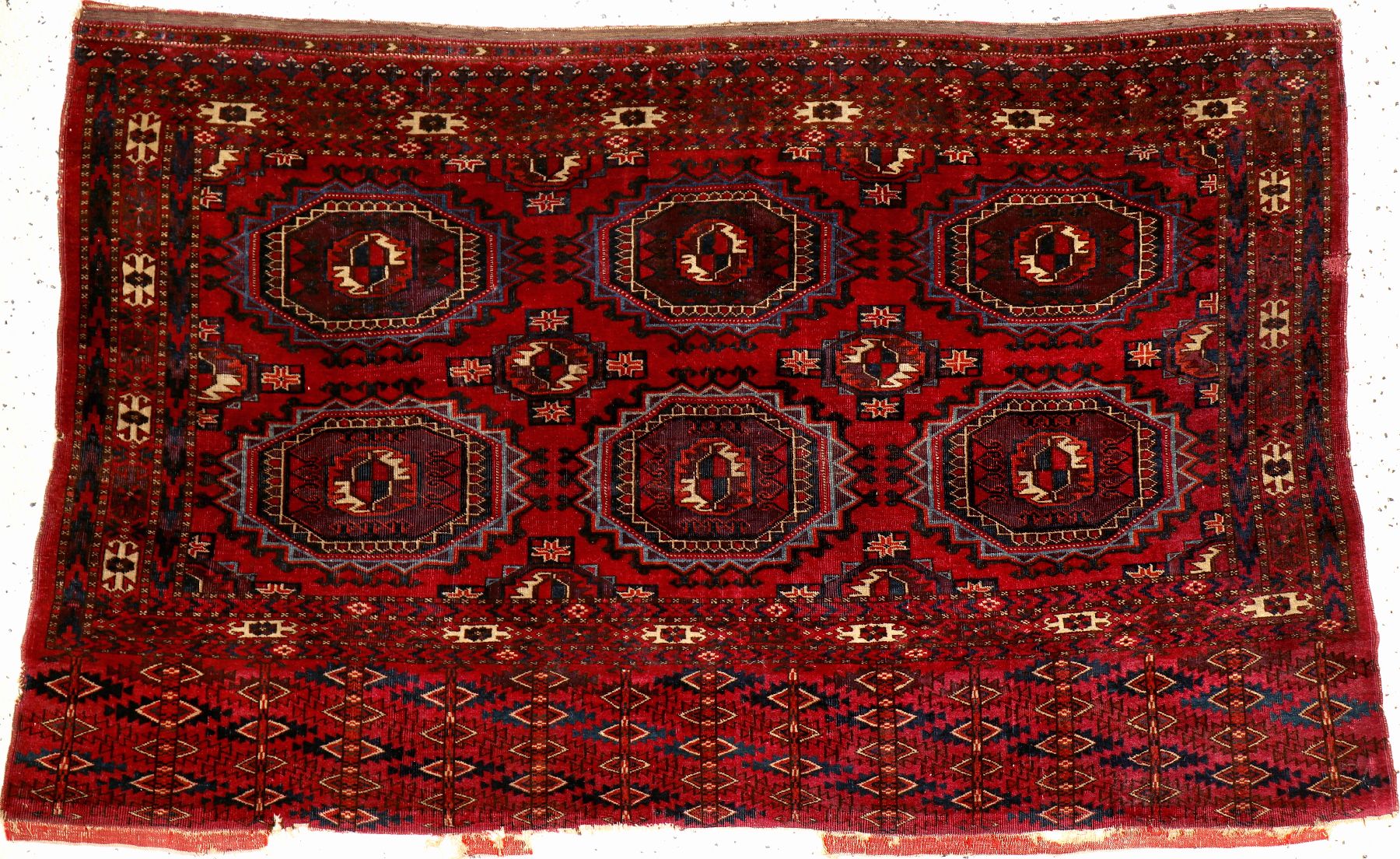 Sehr feiner Tekke "Tschowal" antik, Turkmenistan, Mitte 19.Jhd., Flaumwolle geknüpft auf Wolle. Einzigartige Tschowal der Tekke Turkmenen ...