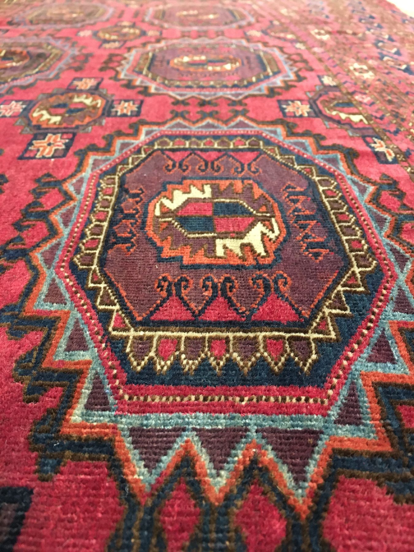 Detail c: Sehr feiner Tekke "Tschowal" antik, Turkmenistan, Mitte 19.Jhd., Flaumwolle geknüpft auf Wolle. Einzigartige Tschowal der Tekke Turkmenen ...