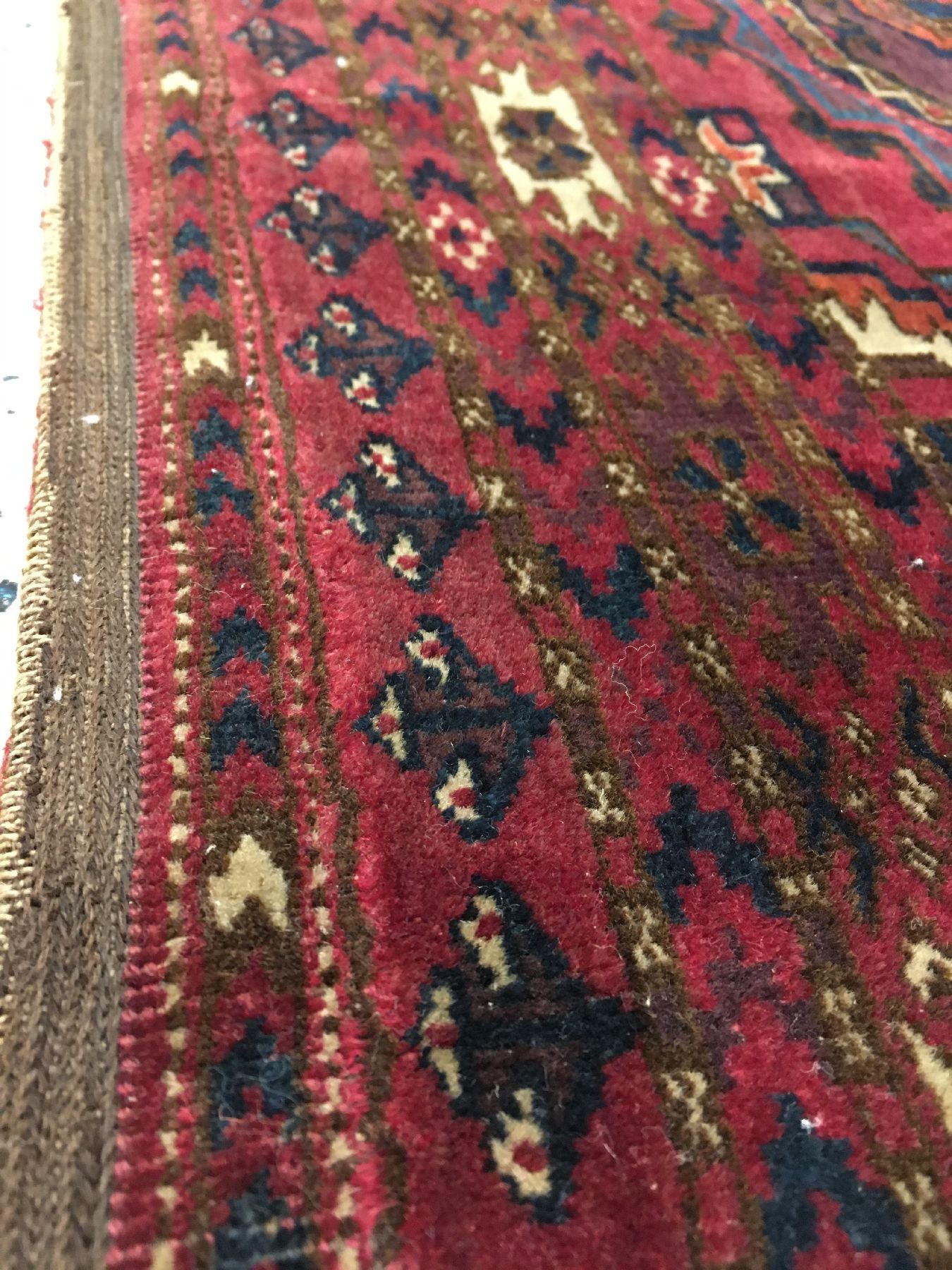 Detail f: Sehr feiner Tekke "Tschowal" antik, Turkmenistan, Mitte 19.Jhd., Flaumwolle geknüpft auf Wolle. Einzigartige Tschowal der Tekke Turkmenen ...