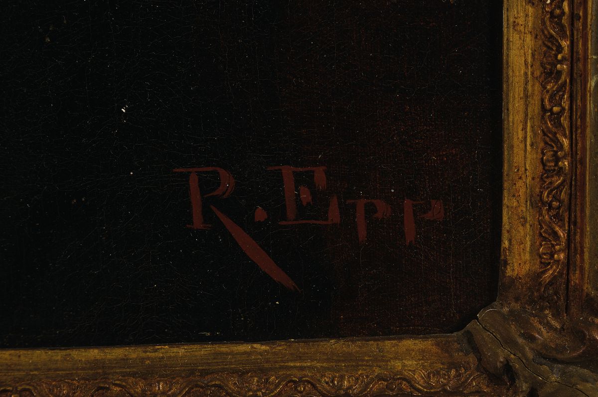 Detail a: Rudolf Epp, 1834 Eberbach-1910 München, Porträt einer jungen Frau, Öl/Lwd, signiert, ältere Restauration, orig. Prunkrahmen ca. 83 x 66 cm