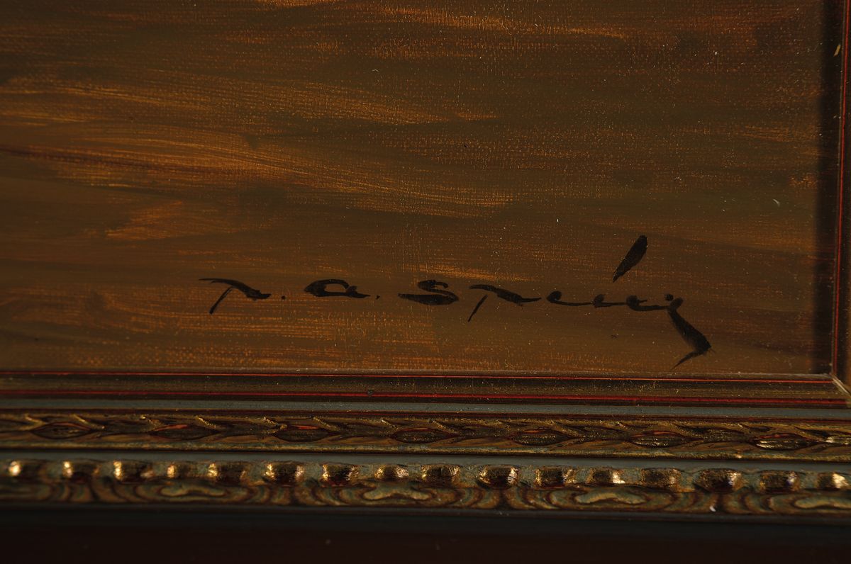 Detail a: Peter Albert Speier, 1920-1998, Karten spielende Männer im Gasthaus, Öl/Lwd, rechts unten signiert, ca. 70x80cm, R. ca. 90x100cm