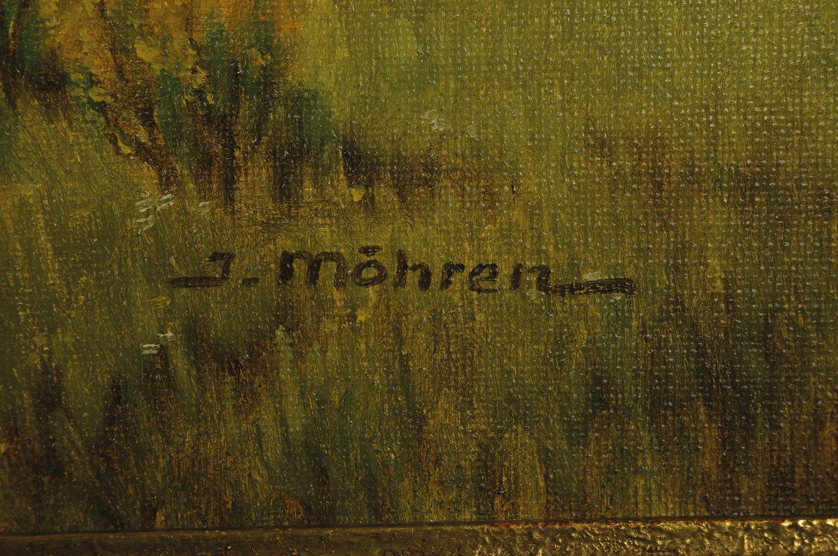 Detail a: Jean Möhren, 1876 Elberfeld-1958, Schüler von Anton Janke, Eifellandschaft, Öl/Lwd, signiert, ca. 60 x 80 cm, Rahmen: 80 x 98 cm