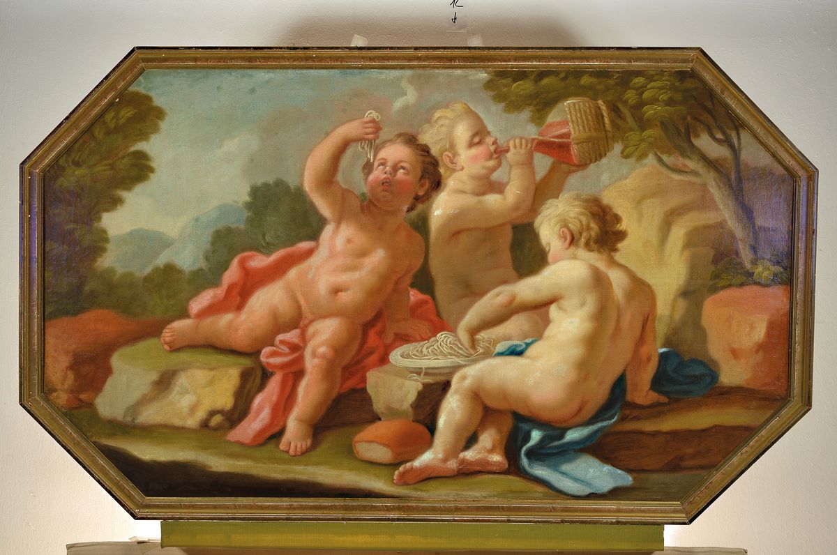 Detail k: Künstler des 18./19.Jh., Kopie nach Rubens, lasierende Malerei, Öl/Lwd, ältere Rest., ca. 67 x 117 cm, R., l. Altersschäden, ca. 72x120cm