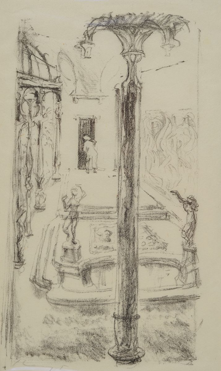Detail c: Max Slevogt, 1868-1932, 4 Grafiken: 4 Lithographien auf sehr dünnem Papier, alle handsigniert, eines knitterfaltig, Blattgr. je ca. 47x36cm, ...