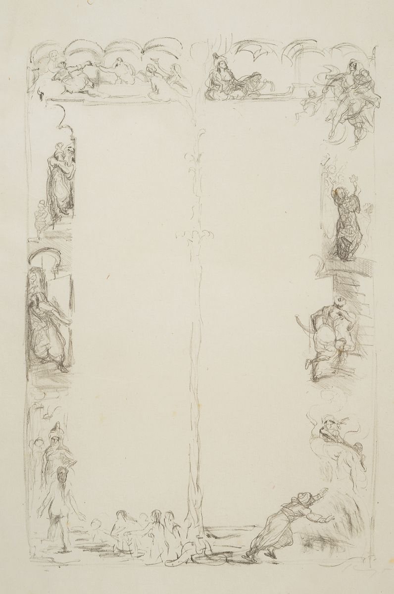 Detail k: Max Slevogt, 1868-1932, 4 Grafiken: 4 Lithographien auf sehr dünnem Papier, alle handsigniert, eines knitterfaltig, Blattgr. je ca. 47x36cm, ...
