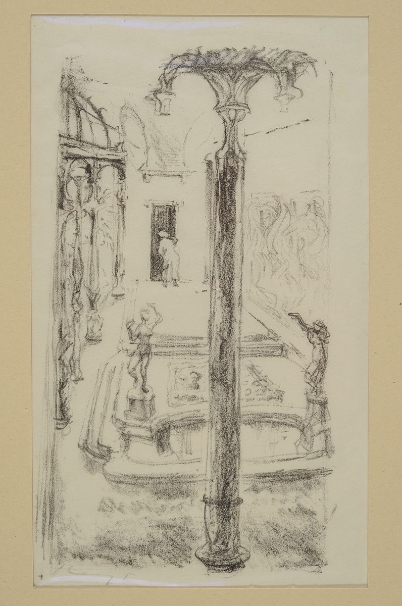 Detail n: Max Slevogt, 1868-1932, 4 Grafiken: 4 Lithographien auf sehr dünnem Papier, alle handsigniert, eines knitterfaltig, Blattgr. je ca. 47x36cm, ...