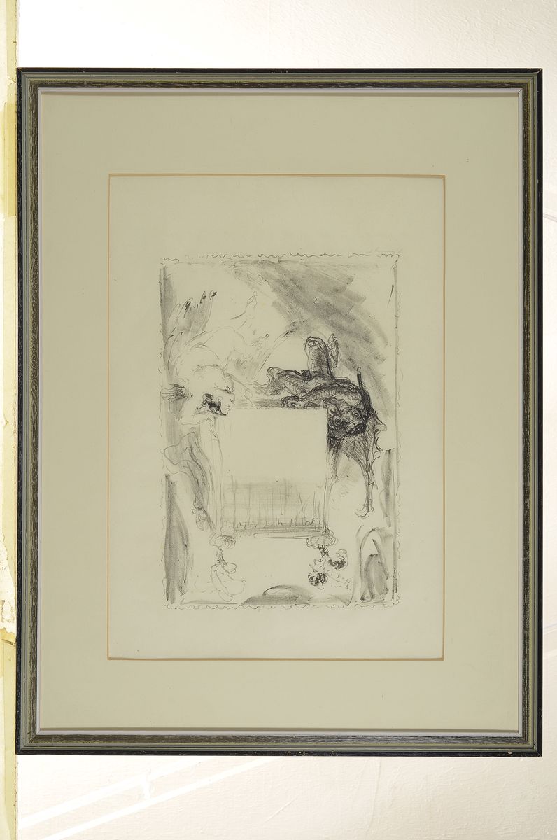 Detail k: Max Slevogt, 1868-1932, 4 Grafiken: 2 Lithographien auf dünnem Papier, davon eine u.Gl., R., 2 Radierungen mit schreitendem bzw. liegendem Tiger, ...
