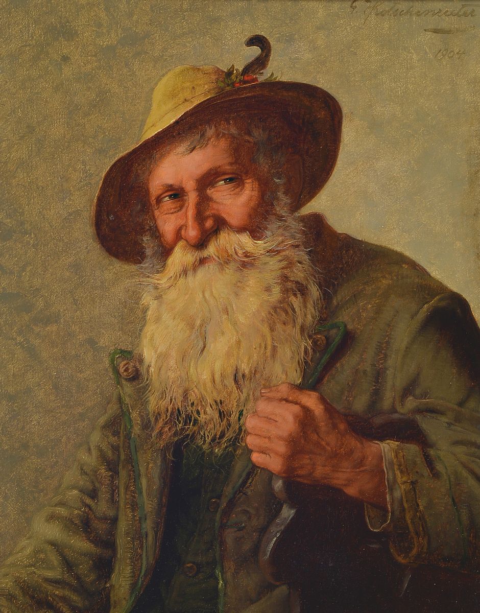 G. Hugo Kotschenreiter, 1854 Hof-1908 München, 2 Pendants: Bauernporträts, Öl/Lwd, beide rechts oben signiert, eines mit kleineren ...