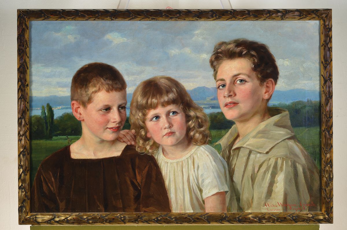 Detail k: Clara Wagner-Grosch, 1863 Karlsruhe-1932 Locarno, Schülerin von W. Sohn in Düsseldorf, von Gussow in Berlin und Karl Marr in München, seit 1902 ...