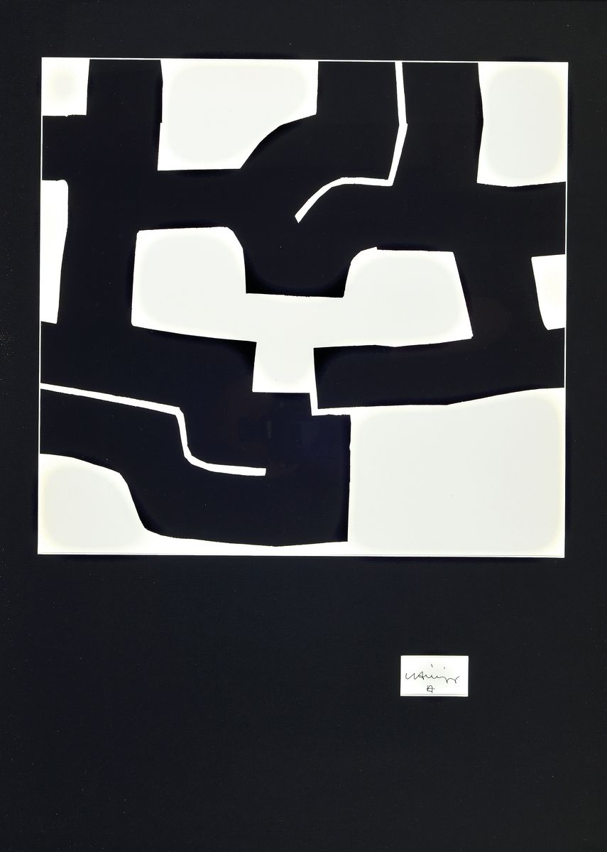 Eduardo Chillida, 1924-2002, Siebdruck, handsigniert, Blattgröße 64 x 42 cm, Hrsg. Galerie Maeght Paris, unter Glas, Rahmen, 72 x 52 cm