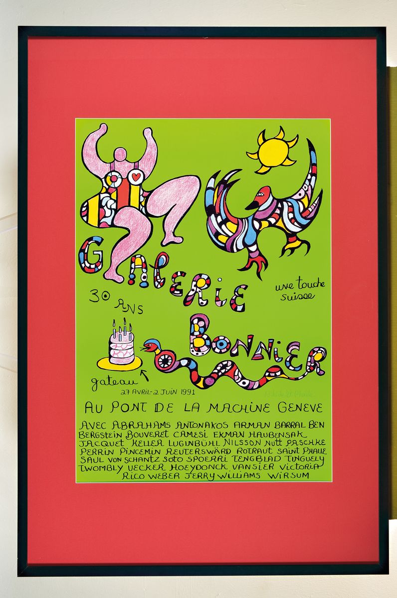 Detail k: Niki de St. Phalle, 1930- 2002, Offset auf Hochglanzpapier, handsigniert, "Au pont de la machine Geneve", aus 1991, nur wenige ...