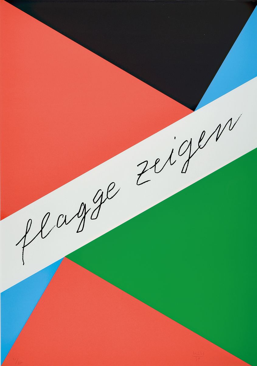 Max Bill, 1908-1994, Serigraphie auf dickem Karton, kleine Auflage num. 21/35, aus 1994, Blattgr. 84 x 59.5 cm, unter Glas, Rahmen: 107 x 77 cm