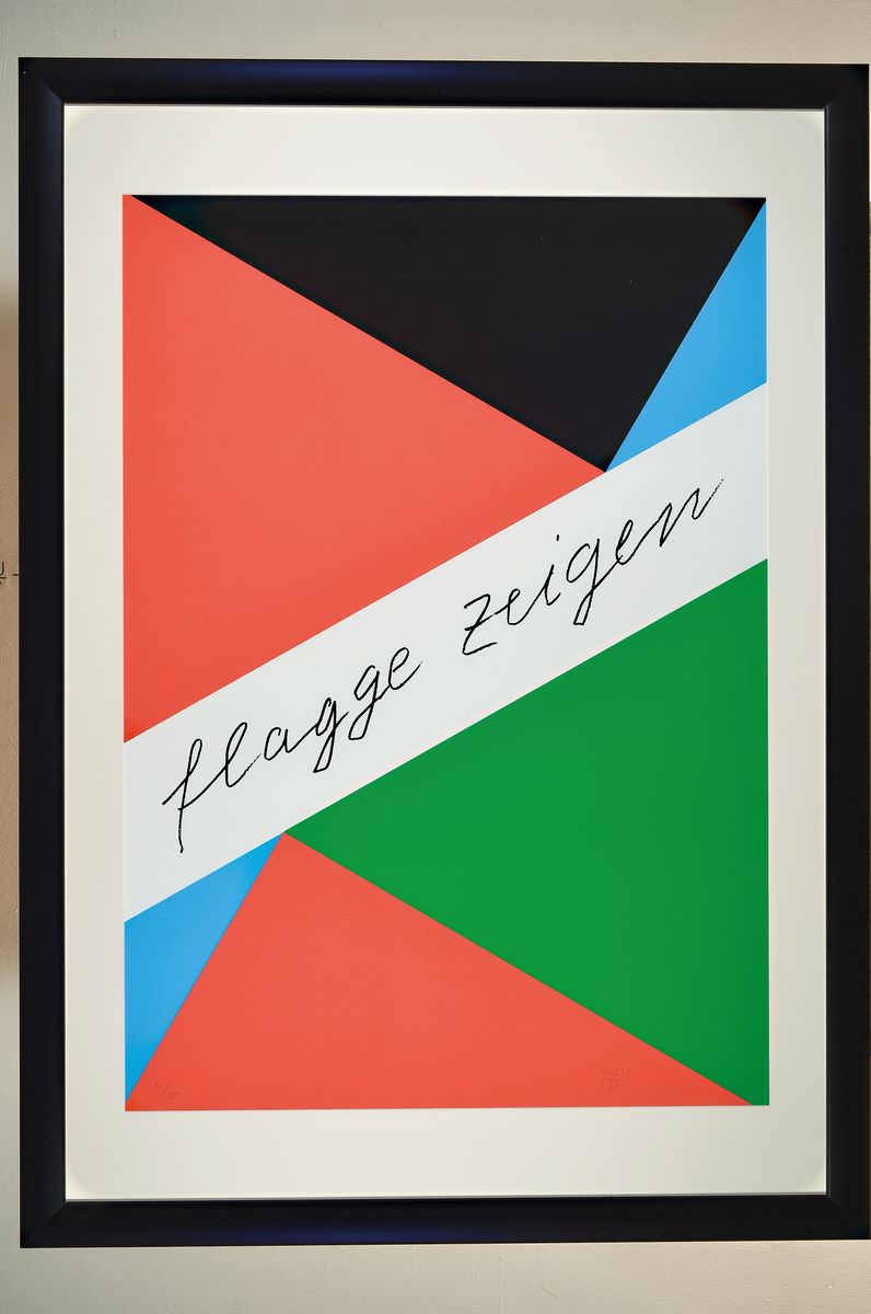 Detail k: Max Bill, 1908-1994, Serigraphie auf dickem Karton, kleine Auflage num. 21/35, aus 1994, Blattgr. 84 x 59.5 cm, unter Glas, Rahmen: 107 x 77 cm
