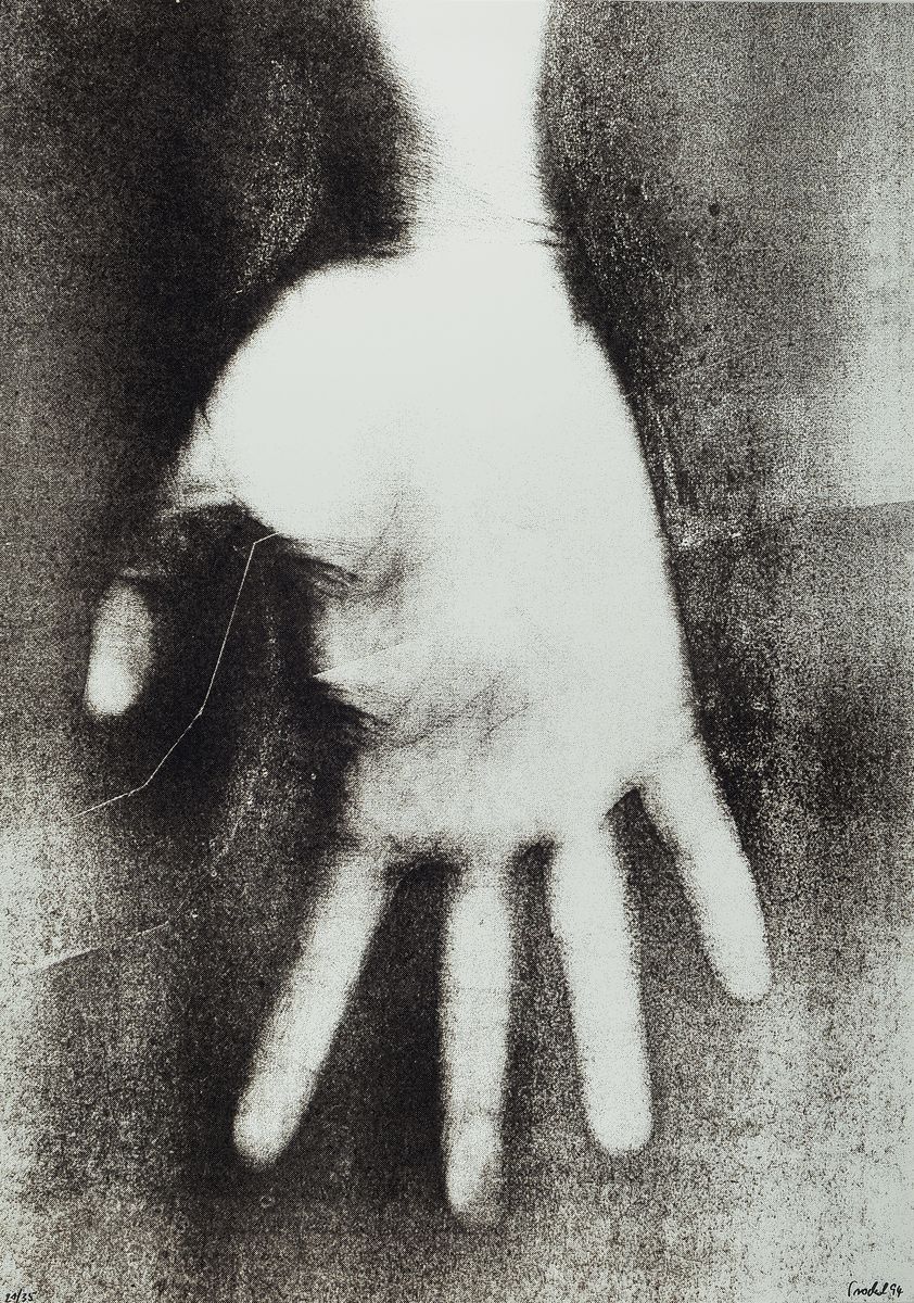 Rosemarie Trockel, 1952 Schwerte, Serigraphie auf Papier, handsigniert, num. 21/35, aus 1994, Blattgr. 84 x 59.5 cm, unter Glas, Rahmen: 107 x 77 cm