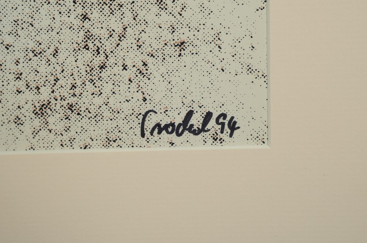 Detail a: Rosemarie Trockel, 1952 Schwerte, Serigraphie auf Papier, handsigniert, num. 21/35, aus 1994, Blattgr. 84 x 59.5 cm, unter Glas, Rahmen: 107 x 77 cm