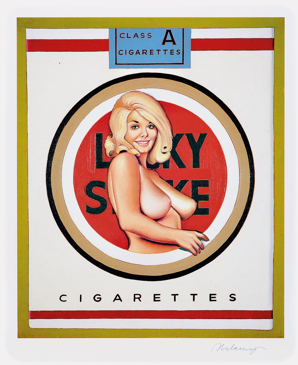 Mel Ramos, geb. 1935, Offsetlitho, nur wenige handsignierte Exemplare, "Lucky Luke Blonde" , aus dem Jahre 2010, 57 x 46 cm, 87 x 67 cm