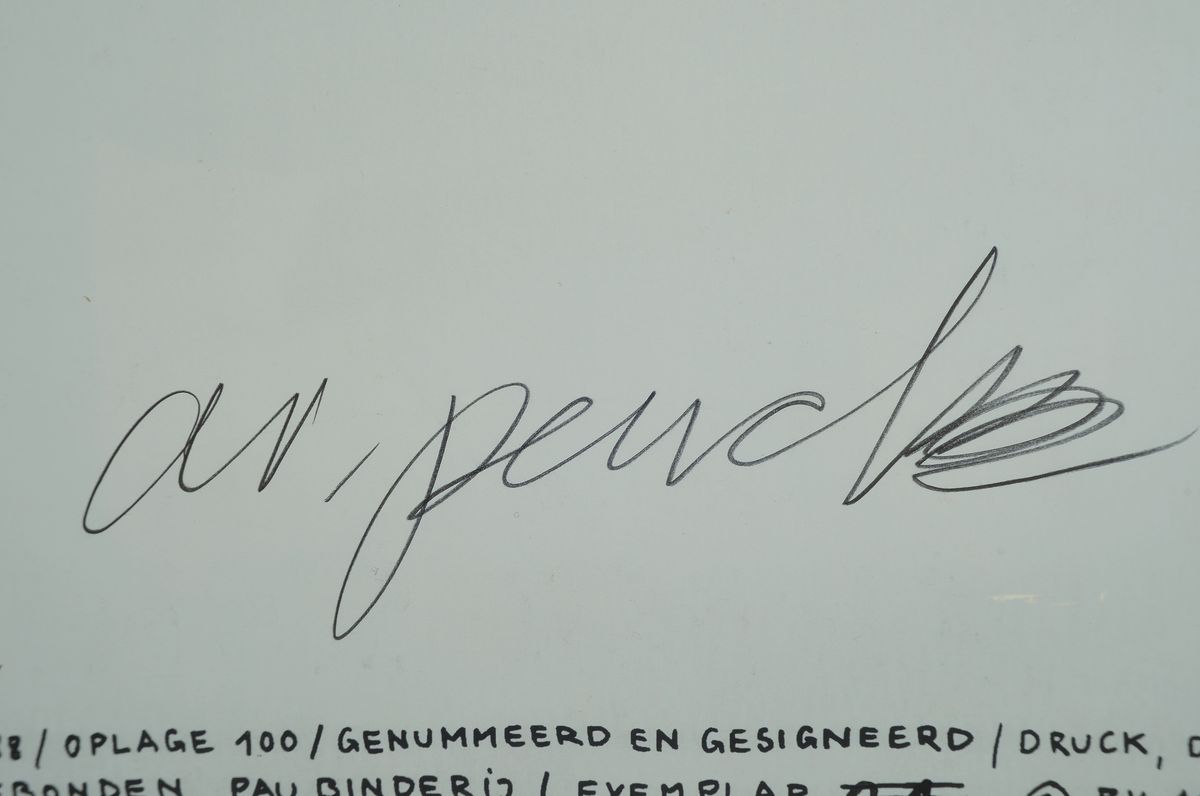 Detail a: A. R. Penck, 1939-2017, 6 Siebdrucke auf festem Velin, ein Blatt handsigniert, Titel "Europa", Blattgröße 30 x 38 cm, alle in einem ...