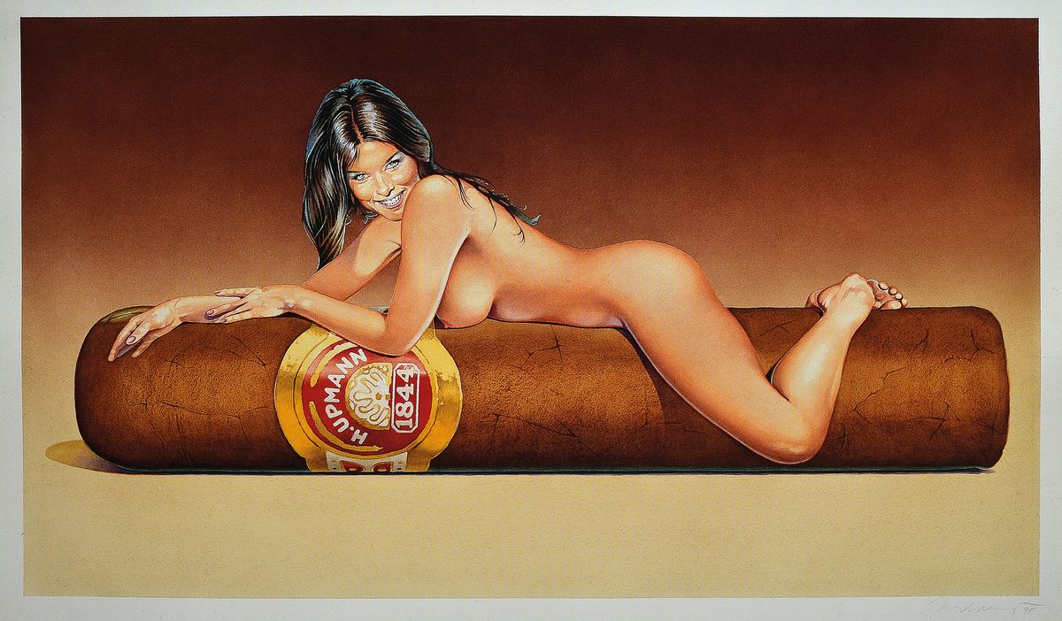 Mel Ramos, geb. 1935, Titel: Hav-a-Havannah, Farboffset-Lithografie, Drucker-Verlag: New York 2004, PP, Motiv ca. 42x48 cm, gesamt ca. 70x50 cm