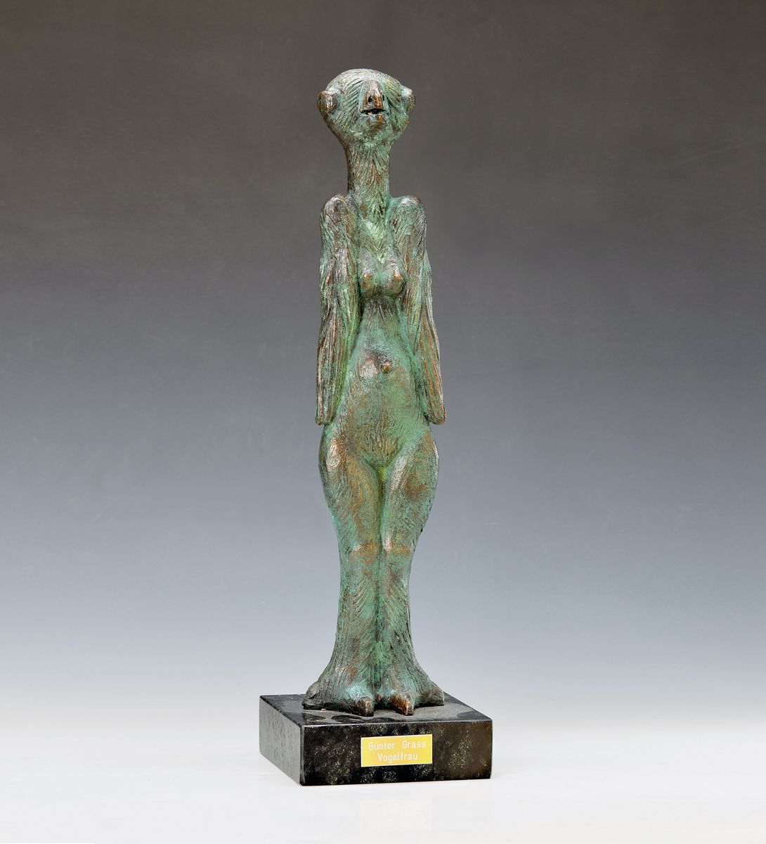 Günter Grass, 1927-2015, Skulptur, Vogelfrau, Monogrammiert GG, num. 79/100, ca. 49x14 cm