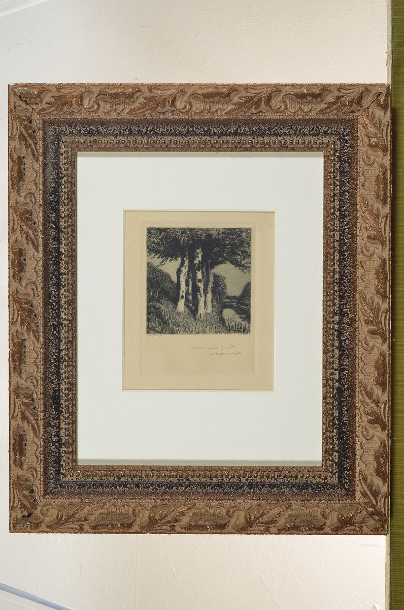 Detail k: Hans am Ende, 1864 Trier-1918 Stettin, zwei kleine Radierungen, Fischerboote bzw. Birkenwald im Moor, beide handsigniert und bez.: Worpswede, je ca. ...