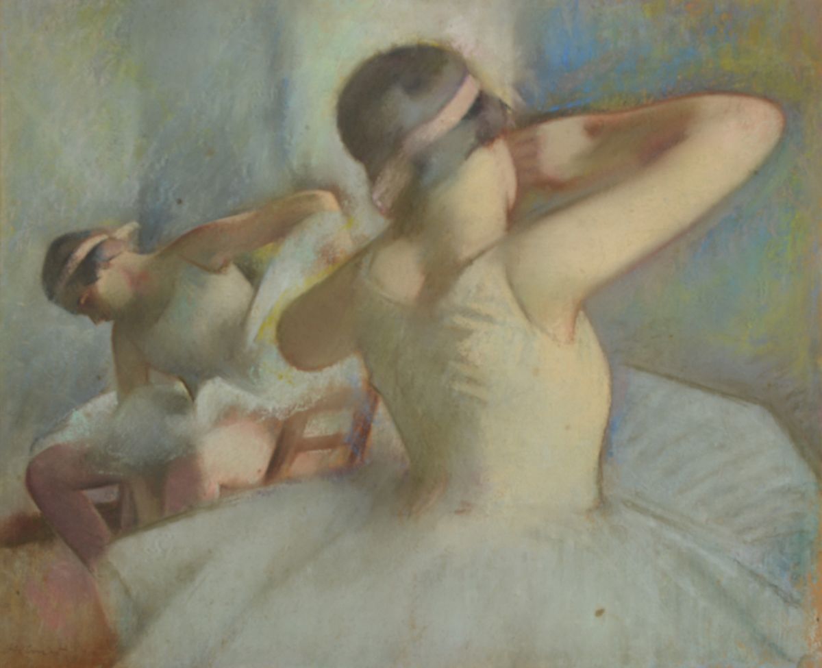 Karl Stohner, 1894 Mannheim-1957 Paris, Studium an der Akademie Karlsruhe, gründete 1924 die freie Akademie Mannheim, zwei Ballett-Tänzerinnen, ...