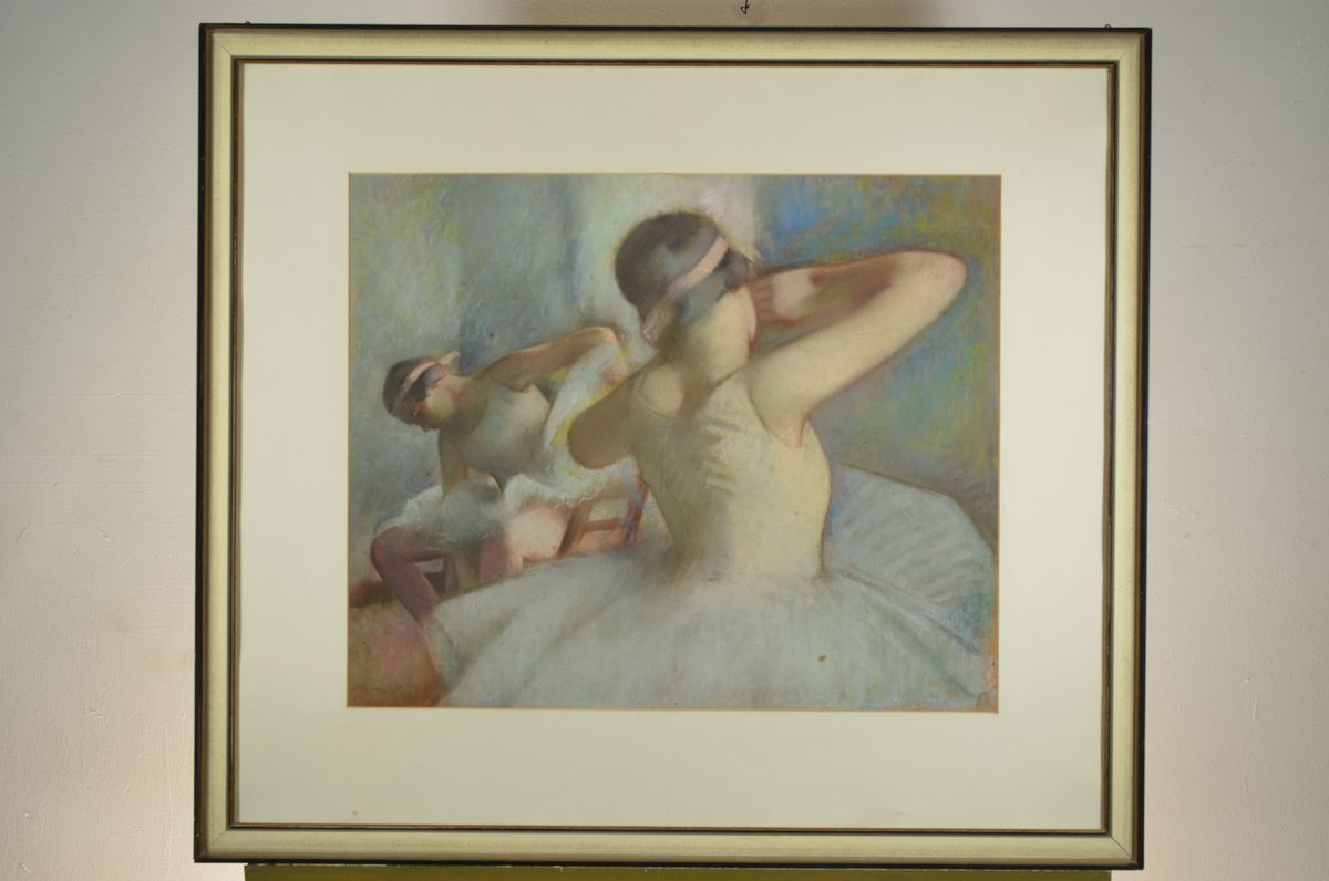 Detail k: Karl Stohner, 1894 Mannheim-1957 Paris, Studium an der Akademie Karlsruhe, gründete 1924 die freie Akademie Mannheim, zwei Ballett-Tänzerinnen, ...