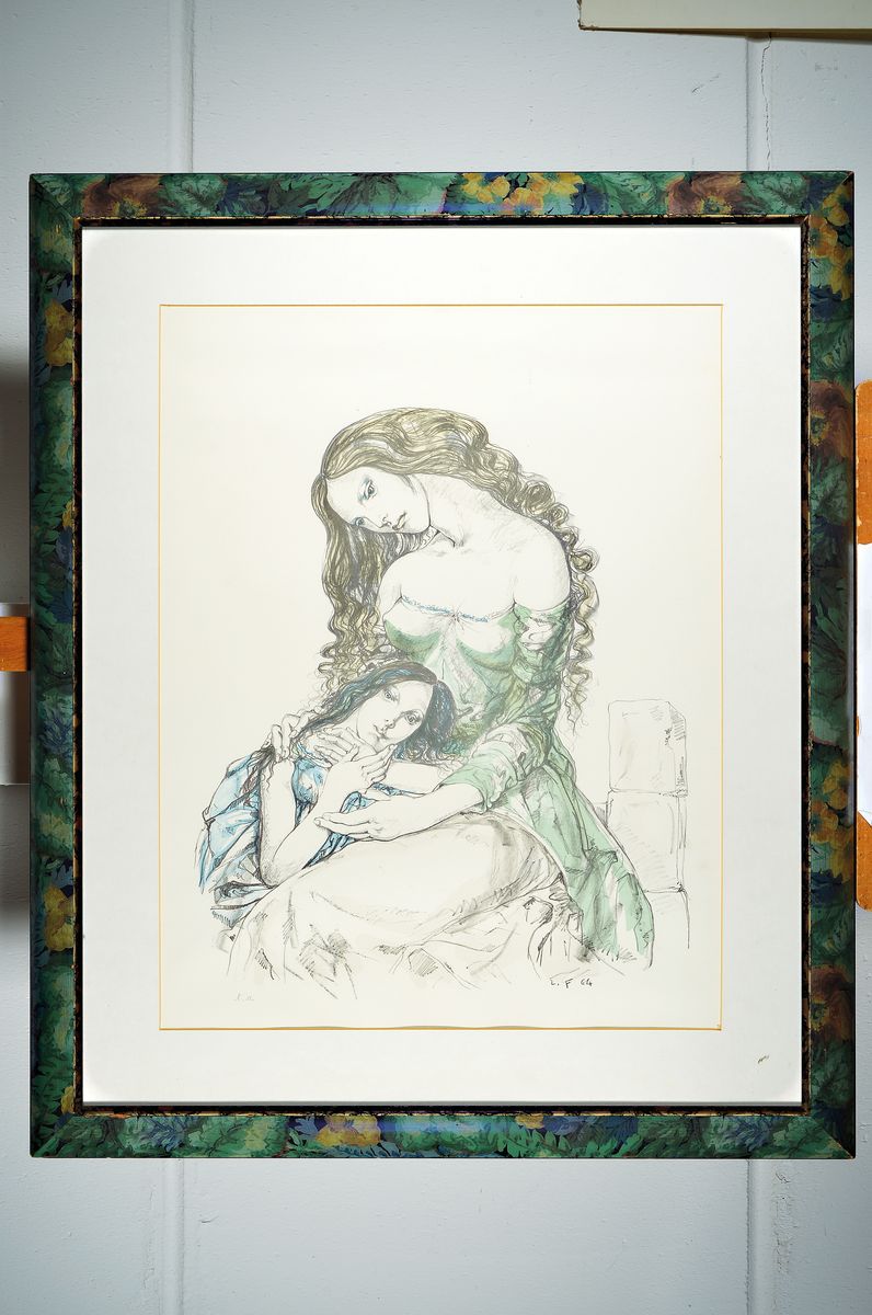 Detail k: Leonor Fini, 1907 Buenos Aires-1996 Paris, Verträumte Schönheiten, großformatige Farblithographie, rechts unten monogrammiert, bez.: e.a., ca. ...
