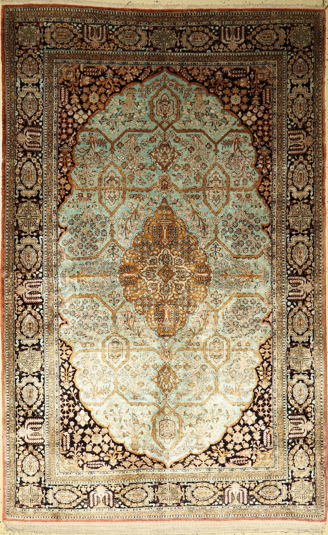Seiden Ghom alt, Persien, ca. 60 Jahre, reine Naturseide, ca. 220 x 140 cm, EHZ: 2