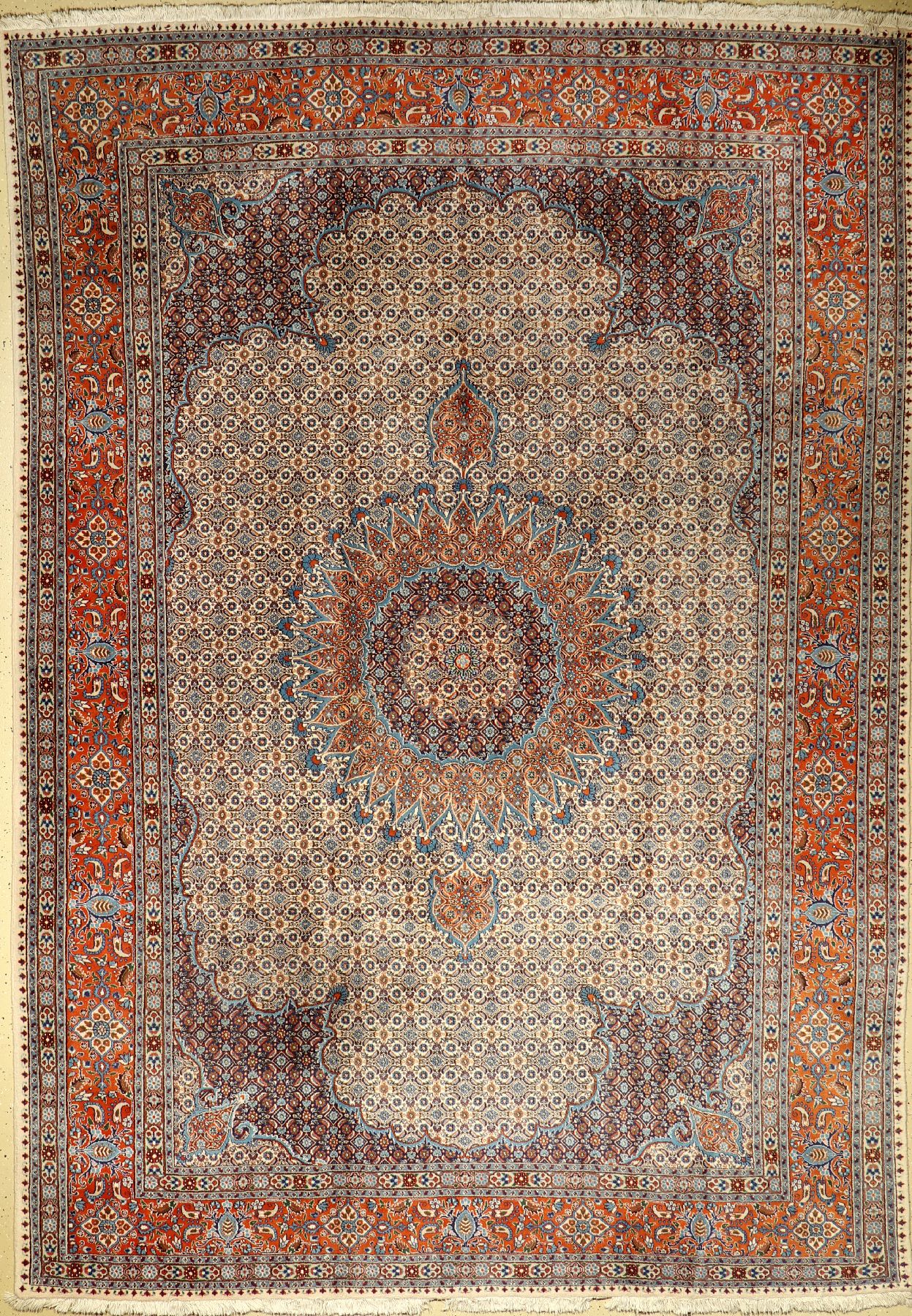Mud fein, Persien, ca. 30 Jahre, Korkwolle mit Seide, ca. 347 x 244 cm, EHZ: 2