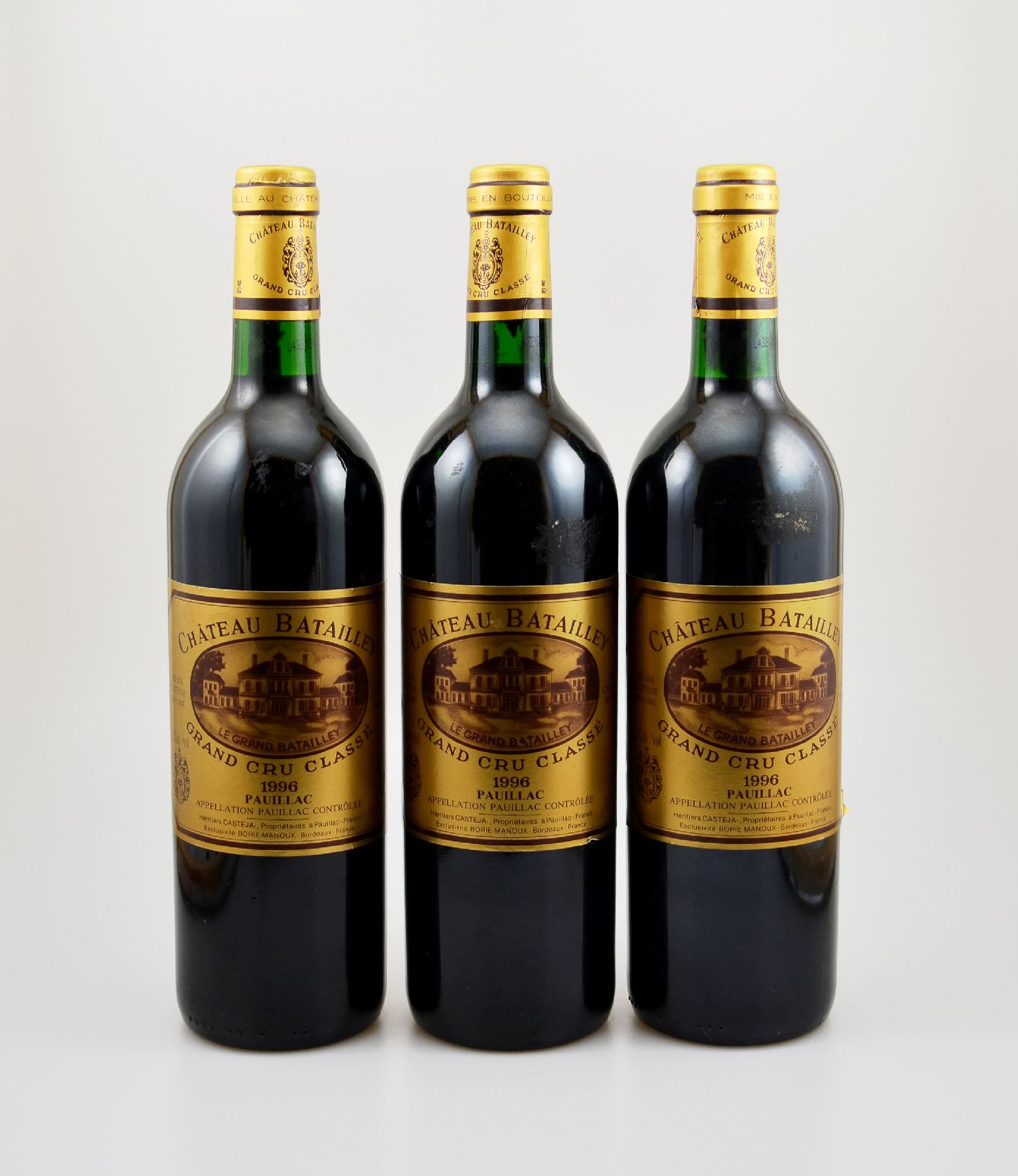 Detail a: 6 Flaschen 1996 Chateau Batailley, Pauillac, Grand Cru Classe, je ca. 75 cl, 12,5 % Vol., Füllstände: ca. 5x into neck & 1x upper mid shoulder, ...