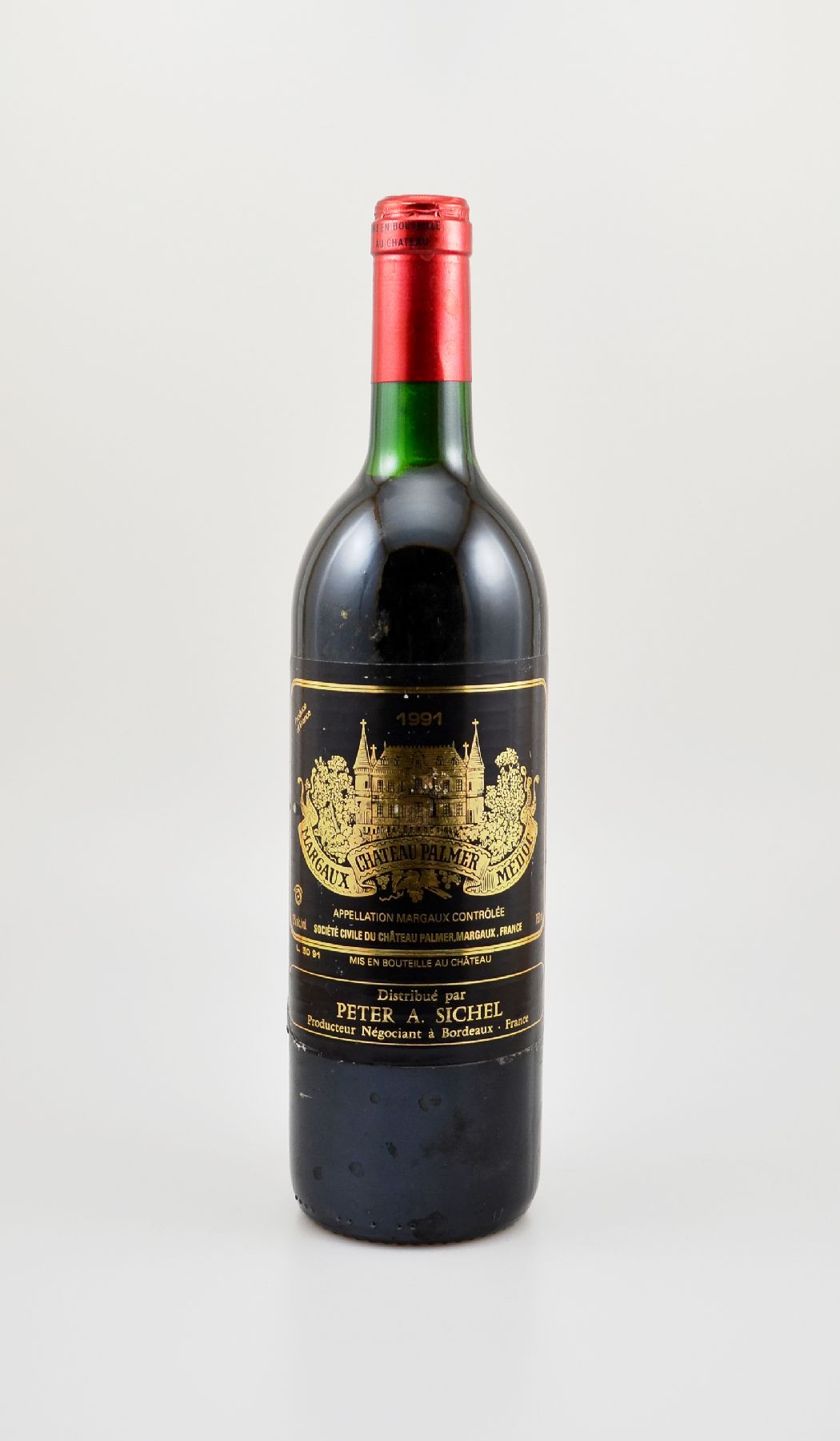 1 Flasche 1991 Chateau Palmer, Margaux, ca. 75 cl, 12 % Vol., Füllstand: ca. top shoulder, Etikett min. besch., unverkostet, Provenienz: Aus einer ...