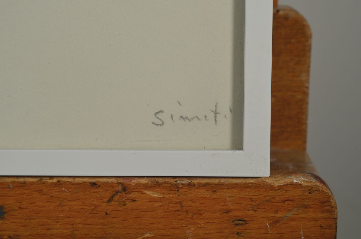 Detail a: Turi Simeti, geb. 1929 Alcamo, Prägedruck, drei Ovale, num. VII/VIII, signiert, ca. 49 x 40 cm, unter Glas, Rahmen, Blatt mit l. Stockflecken bzw. ...