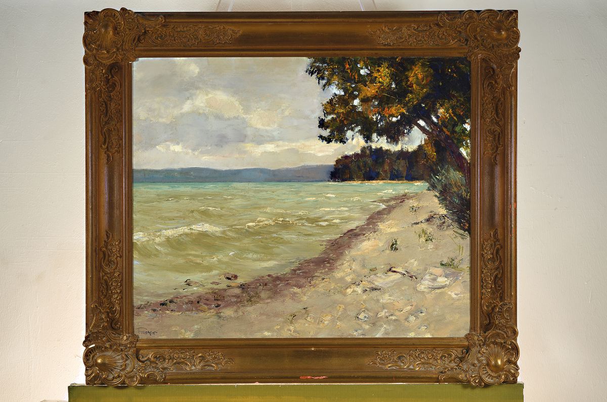 Detail k: Josef Burger, 1887-1966, Hagnau am Bodensee, rückseitig so betitelt, Öl/Lwd, links unten signiert, ca. 50x60cm, R. ca. 64x74cm